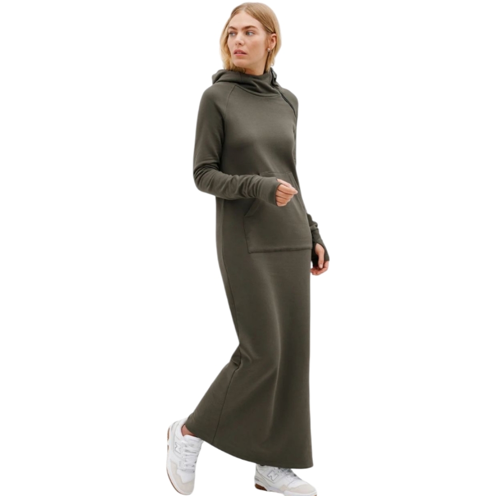 Womens MARCELLA New York Tompkins Sweatshirt Dress French Terry Color Olive L